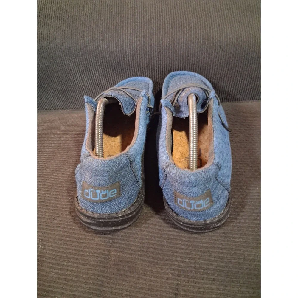 Hey Dude Wally Eco Linen Eclipse Blue Mens Slip On Loafers Size 12 112472777